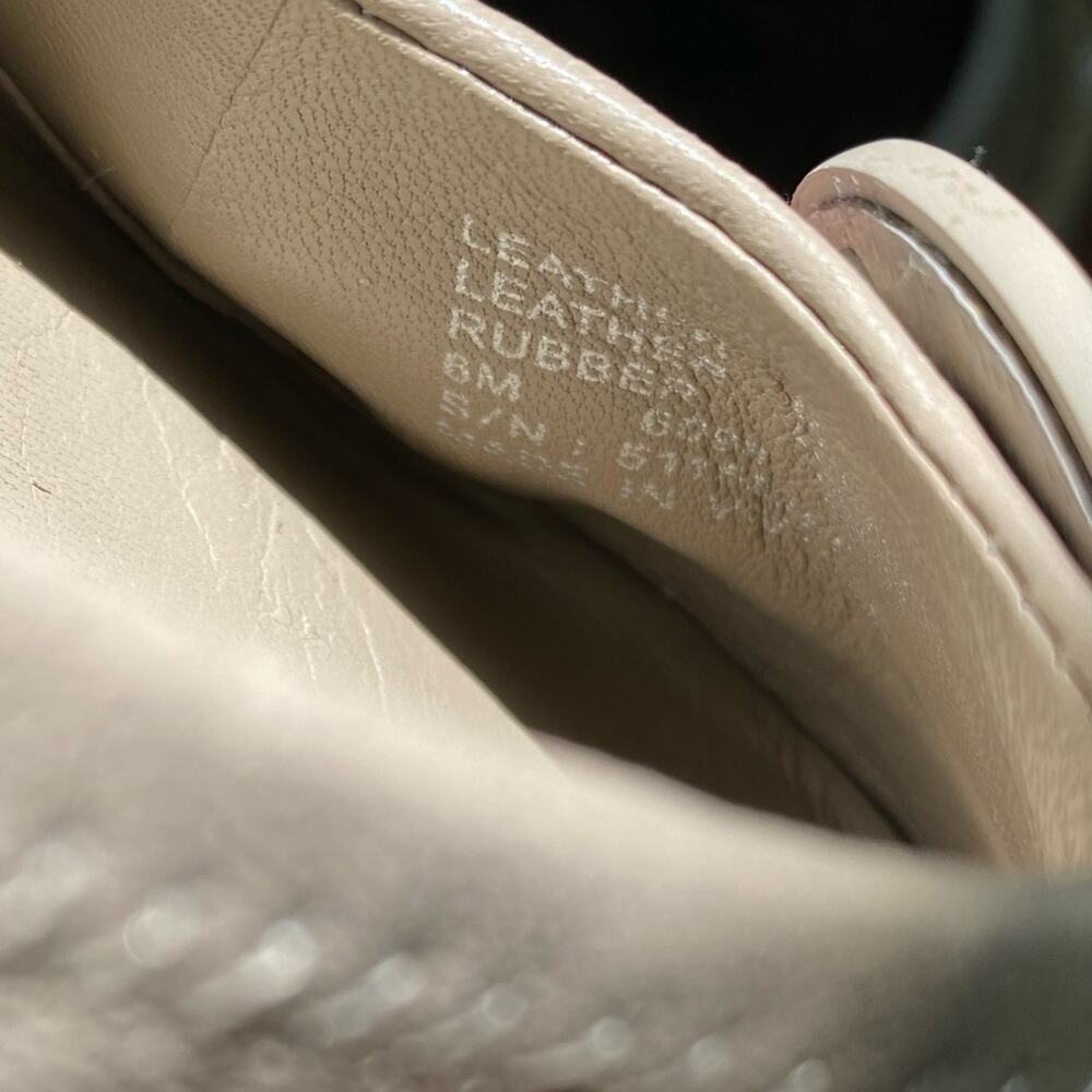 Tory Burch Grey Leather Minnie Scrunch Travel Logo Ballet Flats Size 6 - Picture 9 of 12